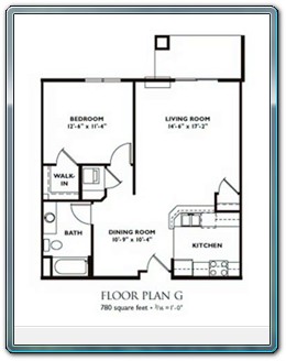 1 Bedroom Floor Plan - Plan G