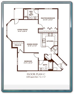 2 Bedroom Floor Plan - Plan C