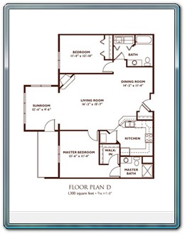 2 Bedroom Floor Plan - Plan D