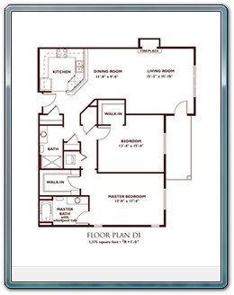 2 Bedroom Floor Plan - Plan D1