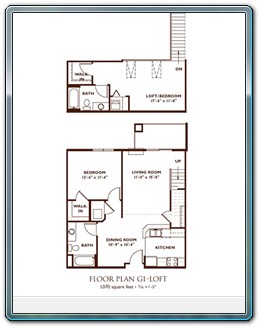 2 Bedroom Floor Plan - Plan G1-Loft